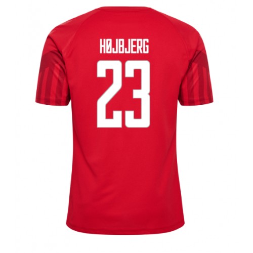 Danmark Pierre-Emile Hojbjerg #23 Hjemmedrakt VM 2022 Kortermet Danmark Pierre-Emile Hojbjerg #23 Hjemmedrakt VM 2022 Kortermet